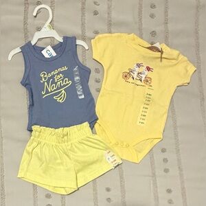 Carters and other brand baby girl Blue and Yellow Baby Outfit Set